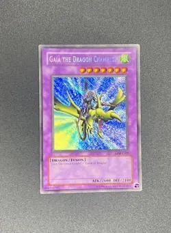 Yu-Gi-Oh! Misprint Gaia the Dragon Champion - LOB-E102 Reverse Secret Rare - NM - Image 5