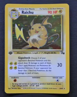 Raichu 14/62 1st Edition Fossil Holo - Pokemon TCG Vintage Card - NM - Image 1
