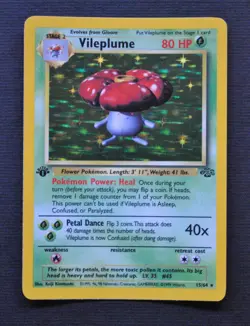 Vileplume 15/64 1st Edition Jungle Holo - Pokemon TCG Vintage Card - NM - Image 1