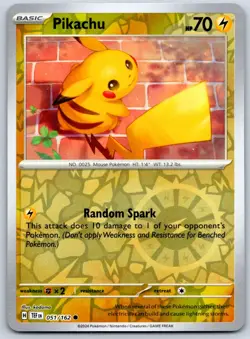 Pikachu - 051/162 Temporal Forces TEF Reverse Holo Pokemon 151 Card - Image 1