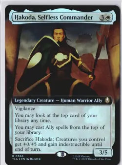 Hakoda, Selfless Commander Magic Avatar MTG 0366 (Extended Art) FOIL Card NM - Image 2