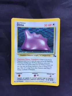 Pokemon Cards: Fossil Rare Holo: Ditto 3/62 - Image 1