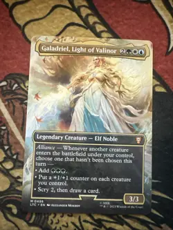 Mtg Magic LoTR Full Art Galadriel Light Of Valinor Hologram Hot Stamp Misprint - Image 1