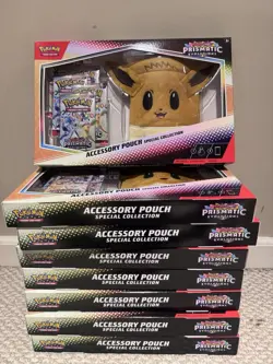 Pokemon Prismatic Evolutions Eevee Accessory Pouch (LOT OF 8) SEALED NEW - Image 1