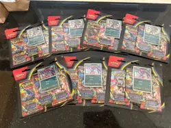 Brand New/ Sealed Pokemon TCG Mega Evolution Phantasmal Flames 3 Pack Blister - Image 1