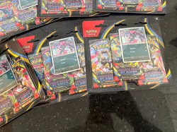 Brand New/ Sealed Pokemon TCG Mega Evolution Phantasmal Flames 3 Pack Blister - Image 4