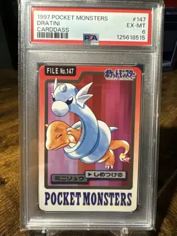 1997 Pokemon Carddass Pocket Monsters File #147 Dratini PSA 6 - Image 1