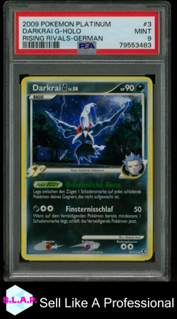DARKRAI G POKEMON 3 2009 RISING RIVALS HOLO GERMAN PSA 9 - Image 1