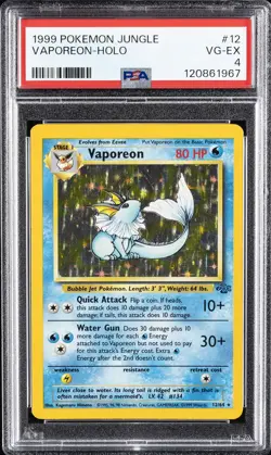 1999 POKEMON JUNGLE #12 VAPOREON-HOLO PSA 4 - Image 1