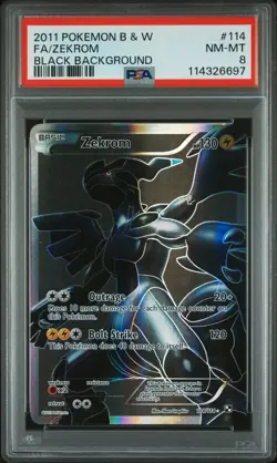 2011 POKEMON BLACK WHITE ZEKROM #114 FULL ART PSA 8 NM #114326697 - Image 1