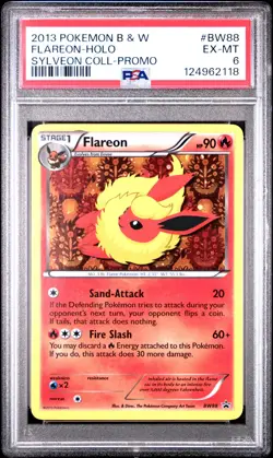 2013 POKEMON BLACK STAR PROMO FLAREON #BW88 HOLO PSA 6 EX #124962118 - Image 1