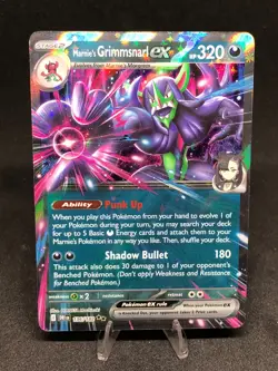 Pokemon TCG Marnie's Grimmsnarl Ex 136/182 Destined Rivals Double Rare Holo NM - Image 1