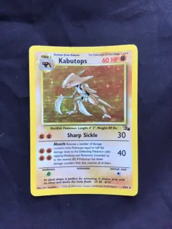 Pokemon Cards: Fossil Rare Holo: Kabutops 9/62 - Image 1