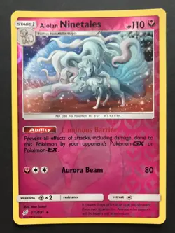 Alolan Ninetales 111/181 SM Team Up REVERSE HOLO RARE Pokemon Card Near Mint - Image 1