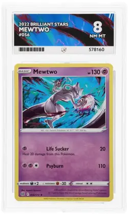 ACE 8 Mewtwo 056/172 Brilliant Stars Non-Holo Pokemon Card - Mint - Image 1