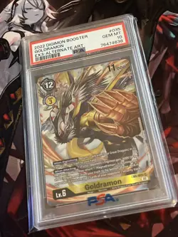 PSA 10 Goldramon Alt Art EX3-0355 Draconic Roar 2022 Digimon TCG Gem Mint Card - Image 3