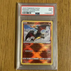 PSA 9 Radiant Charizard 020/159 Crown Zenith SWSH Pokemon Card Mint - Image 1