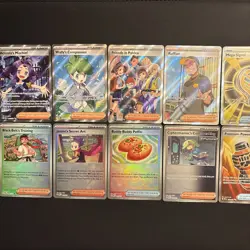 Pokemon Full Art, Pokeball Holo Trainer Card Lot (10) Rare - Image 1