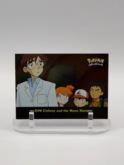 Pokemon EP6 Clefairy And The Moon Stone Card Holo Topps TV Animation Blue Logo - Image 1