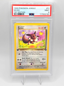 Pokemon Card 51/64 Eevee 1st Edition Jungle English - PSA 9 NEW CERT - Image 1