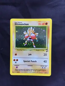 Pokemon Cards: Base Set 2 Rare Holo: Hitmonchan 8/130 - Image 1