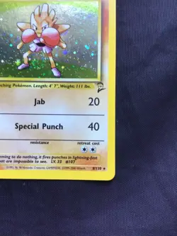 Pokemon Cards: Base Set 2 Rare Holo: Hitmonchan 8/130 - Image 5