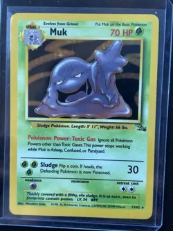 Pokemon TCG Muk Holo Rare 13/62 Fossil 1999 Unlimited Card WOTC LP/NM - Image 1