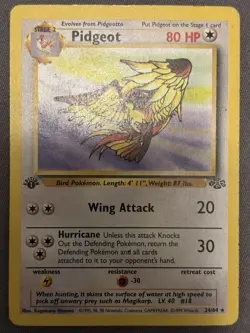 Pokemon TCG Pidgeot Jungle Card 24/64 Regular 1st Edition Rare LP - Image 1