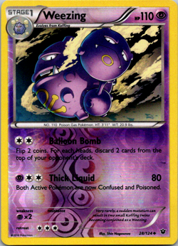Weezing Reverse Holo 28/124 XY - Fates Collide Pokemon Card Near Mint NM - Image 1