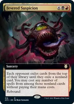 MTG Fevered Suspicion (Extended Art) AFC Rare Normal #316 - Image 1