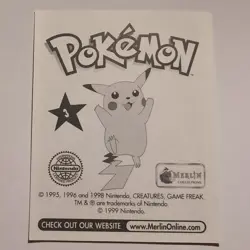 Pokemon - Venusaur - Topps Merlin Sticker - Series 1 - #3/240 - 1999 - Image 2