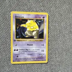 Pokemon WOTC 1st Edition Shadowless Drowzee Base Set 49/102 MP - Image 1