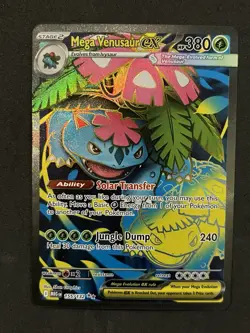 155 Mega Venusaur ex Full Art Ultra Rare Pokemon Mega Evolution English - Image 1