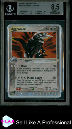 AGGRON EX HOLO R 2003 POKEMON-E EX SANDSTORM 95 BGS 8.5 - Image 1