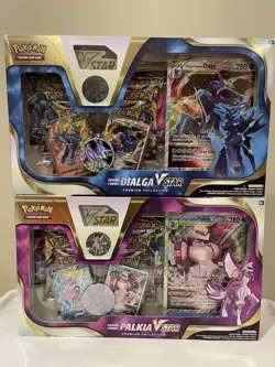 Pokemon TCG Origin Forme Dialga and Palkia VSTAR Premium Collection Box, 2 Boxes - Image 1
