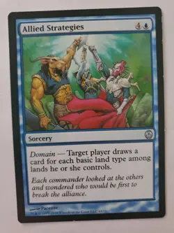 MTG Magic The Gathering Card Allied Strategies Sorcery Blue Duel Decks Phyrexia - Image 1