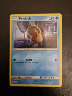 Pokemon TCG Psyduck Holo Card Detective Pikachu 7/18 Common - Image 1
