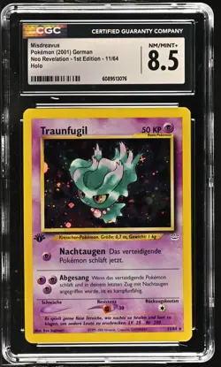 CGC 8.5 GERMAN Misdreavus Neo Revelation 1st Edition 11/64 Holo Pokemon Card - Image 1