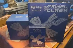 Pokemon TCG - Opened Kyogre ETB Box With Player Guide + 29 Card Sleeves - Image 1