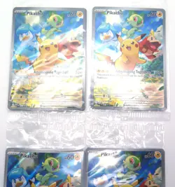 Lot 4 x Pikachu Pokemon SVP 027 Scarlet Violet Paldea ETB Promo Sealed Cards - Image 4