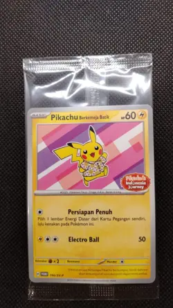 Pokemon Card Pikachu Journey T Shirt Batik Sealed complete set 4 exclusive promo - Image 2