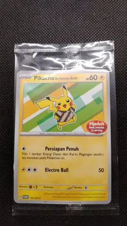 Pokemon Card Pikachu Journey T Shirt Batik Sealed complete set 4 exclusive promo - Image 3
