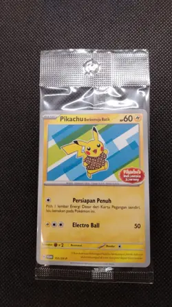 Pokemon Card Pikachu Journey T Shirt Batik Sealed complete set 4 exclusive promo - Image 5