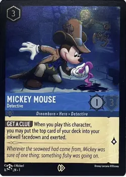 Disney Lorcana MICKEY MOUSE DETECTIVE 8/P1 OP League Foil Promo Card - Image 1
