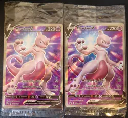 Lot 2 x Mewtwo V Pokemon SWSH 229 Sword Shield Black Star Promo Sealed Cards - Image 1