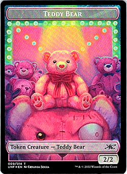 Treasure (12) Teddy Bear (9) Unfinity Magic The Gathering Foil Token Light Play - Image 1