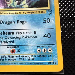 Pokemon Gyarados Base Set 2 Holo 7/130 Unlimited Rare LP Excellent Condition - Image 3