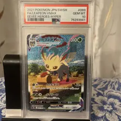 FA/LEAFEON VMAX EEVEE HEROES-HYPER POKEMON JAP SWSH EEVEE HEROES 2021 089 PSA 10 - Image 1