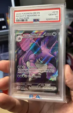 Team Rocket's Nidoking ex 216/182 Sv10: Destined Rivals Holo Pokemon TCG PSA 10! - Image 1