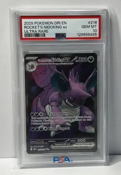 Team Rocket's Nidoking ex 216/182 Sv10: Destined Rivals Holo Pokemon TCG PSA 10! - Image 2